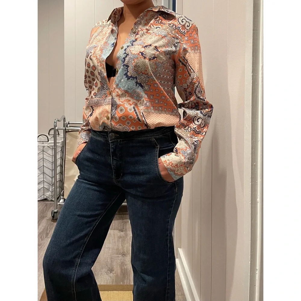 Chico’s | Effortless Giana Paisley Print Button-Down Shirt